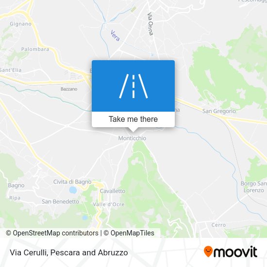 Via Cerulli map