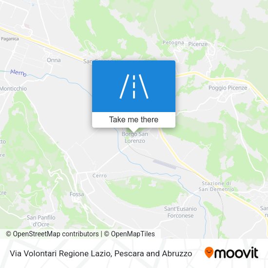 Via Volontari Regione Lazio map