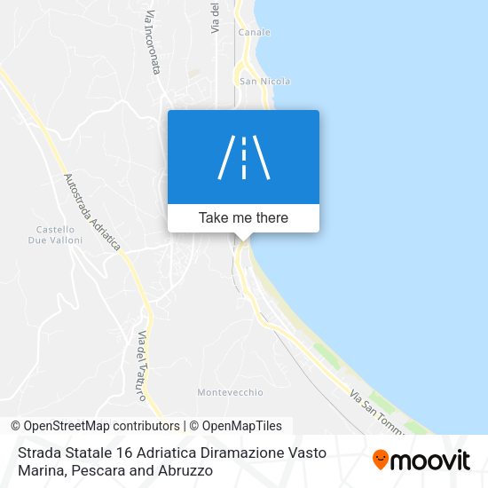 Strada Statale 16 Adriatica Diramazione Vasto Marina map