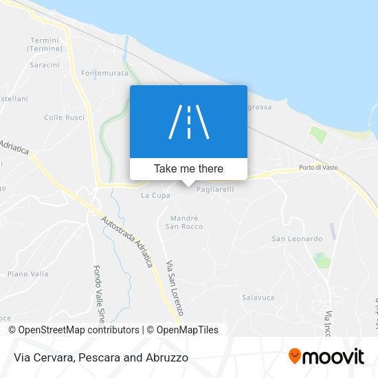 Via Cervara map