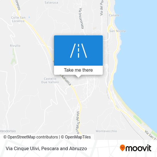 Via Cinque Ulivi map