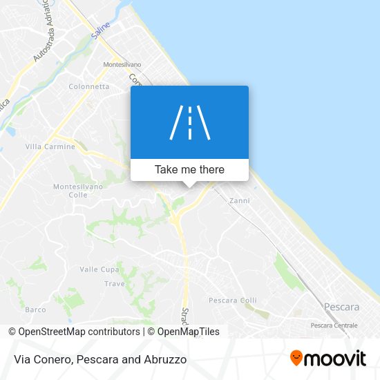 Via Conero map