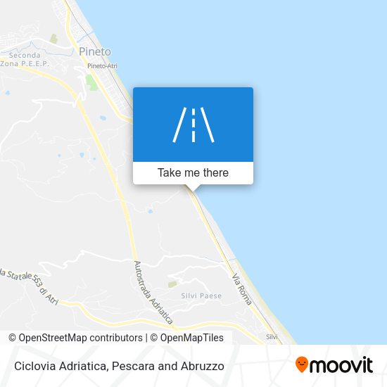 Ciclovia Adriatica map