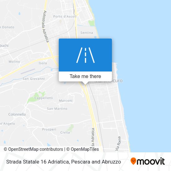 Strada Statale 16 Adriatica map