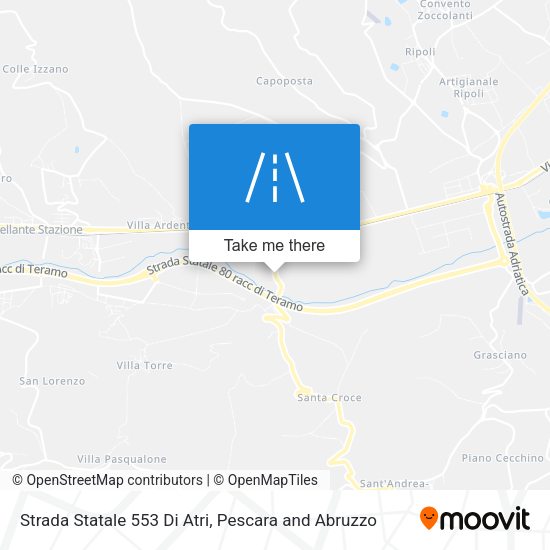 Strada Statale 553 Di Atri map