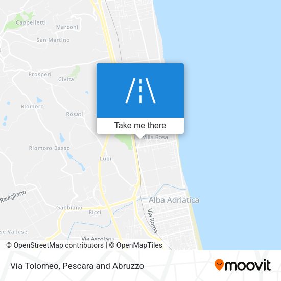 Via Tolomeo map