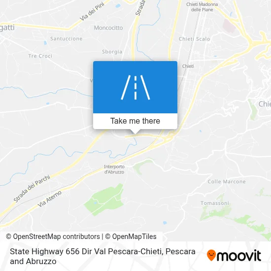 State Highway 656 Dir Val Pescara-Chieti map