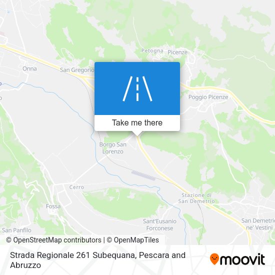 Strada Regionale 261 Subequana map
