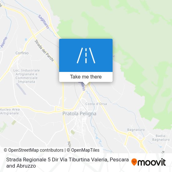 Strada Regionale 5 Dir Via Tiburtina Valeria map