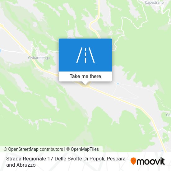 Strada Regionale 17 Delle Svolte Di Popoli map
