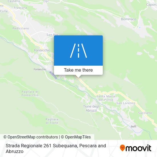 Strada Regionale 261 Subequana map