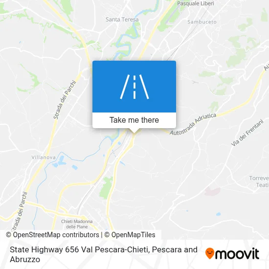 State Highway 656 Val Pescara-Chieti map