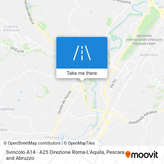 Svincolo A14 - A25 Direzione Roma-L'Aquila map