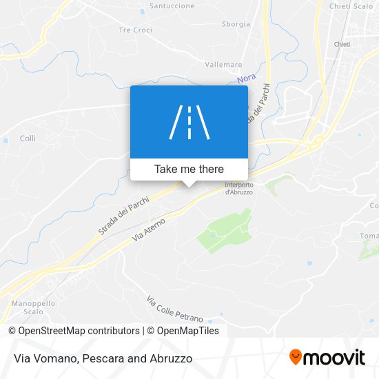 Via Vomano map