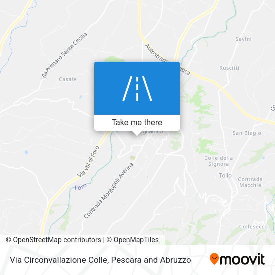 Via Circonvallazione Colle map
