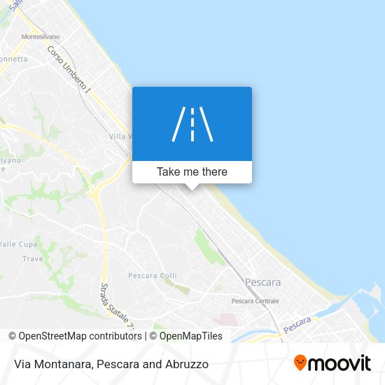 Via Montanara map