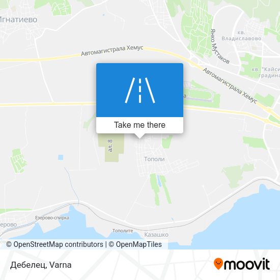 Дебелец map