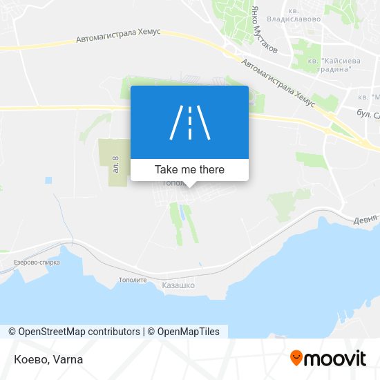 Коево map
