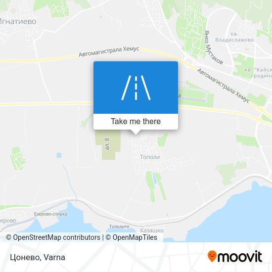 Карта Цонево