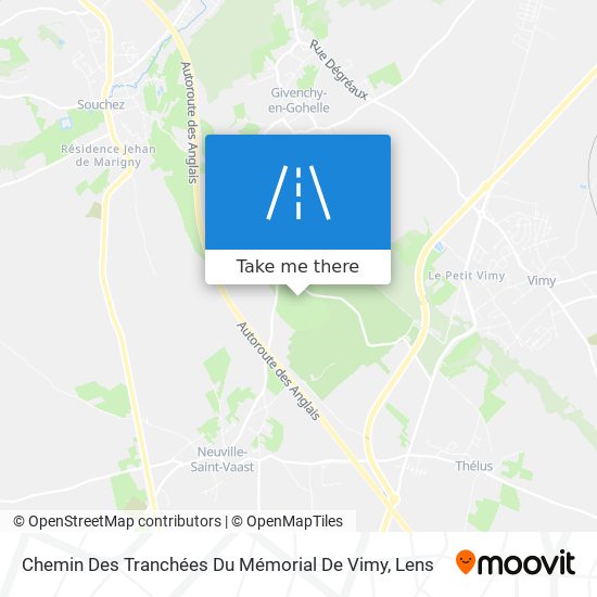 Chemin Des Tranchées Du Mémorial De Vimy map