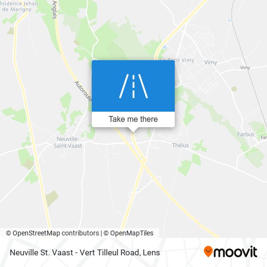 Neuville St. Vaast - Vert Tilleul Road map