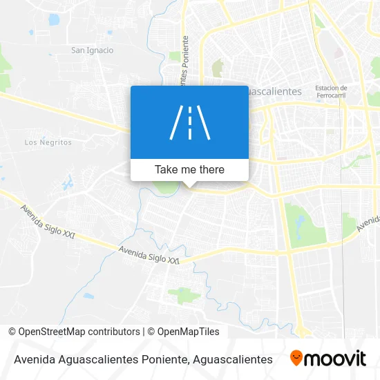 Avenida Aguascalientes Poniente map