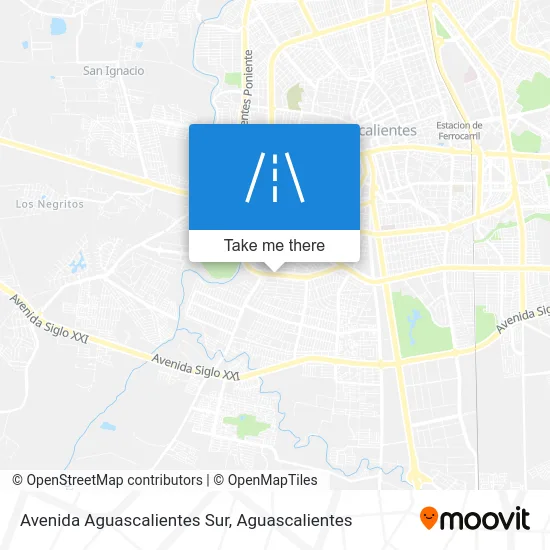 Avenida Aguascalientes Sur map