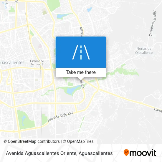Avenida Aguascalientes Oriente map