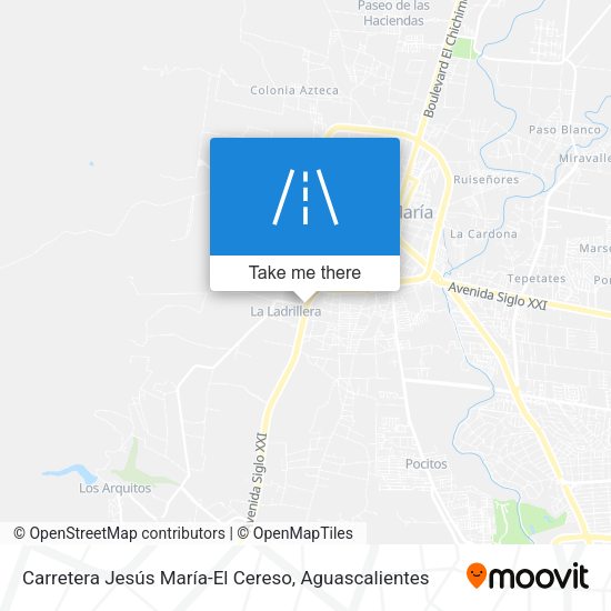 Carretera Jesús María-El Cereso map