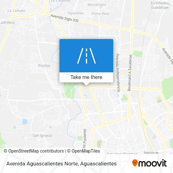 Avenida Aguascalientes Norte map