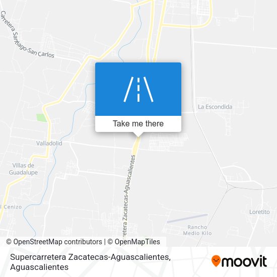 Supercarretera Zacatecas-Aguascalientes map