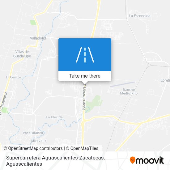 Supercarretera Aguascalientes-Zacatecas map