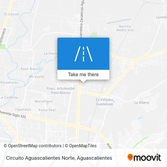 Circuito Aguascalientes Norte map