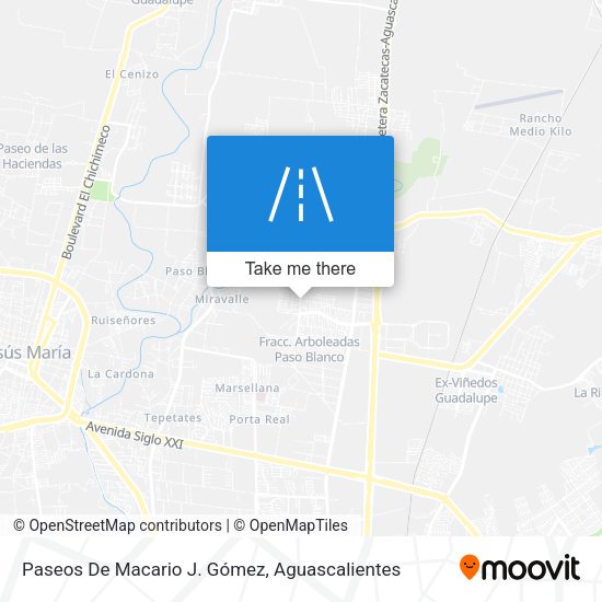 Paseos De Macario J. Gómez map