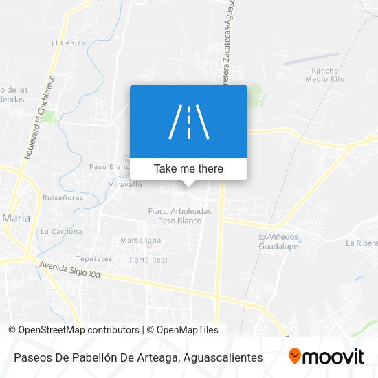 Paseos De Pabellón De Arteaga map