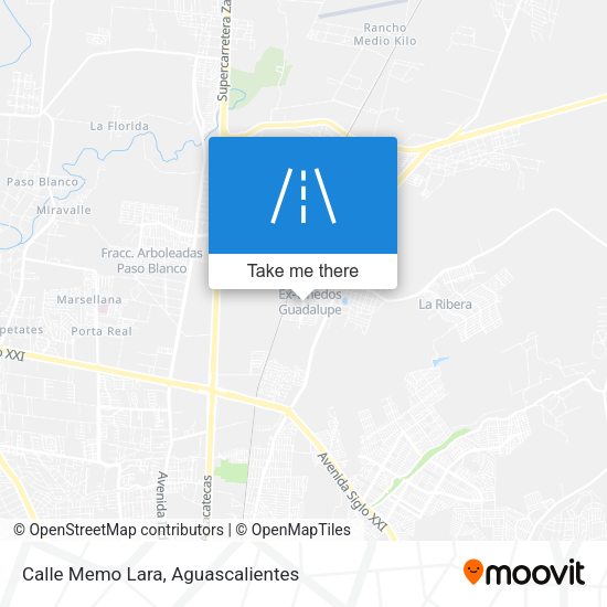 Calle Memo Lara map