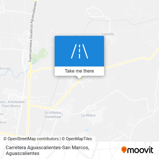 Mapa de Carretera Aguascalientes-San Marcos