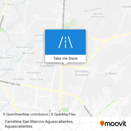 Carretera San Marcos-Aguascalientes map