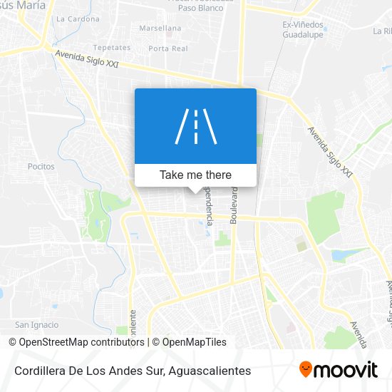Cordillera De Los Andes Sur map