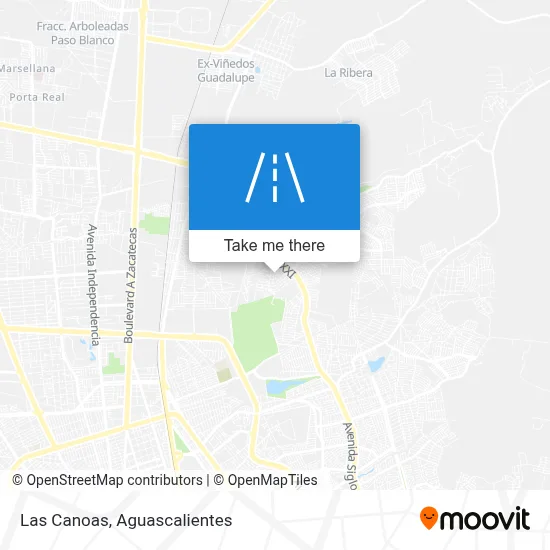 Las Canoas map
