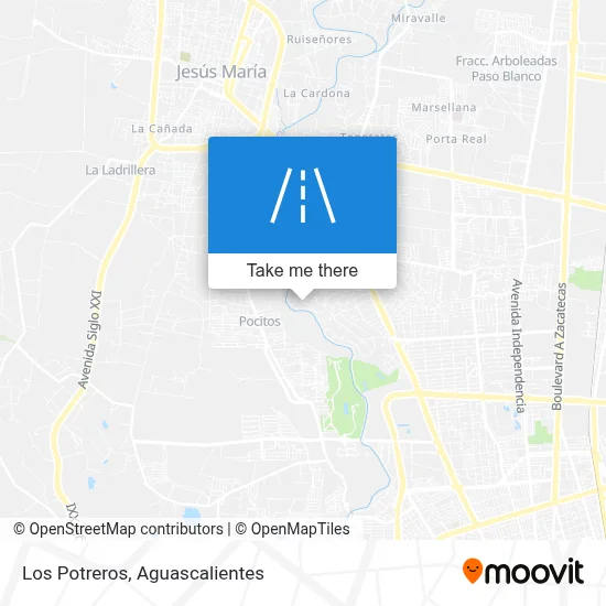 Los Potreros map