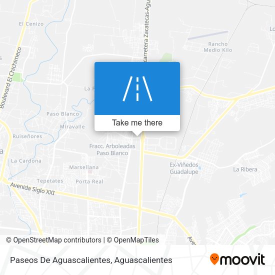 Paseos De Aguascalientes map