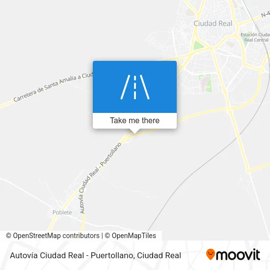 mapa Autovía Ciudad Real - Puertollano