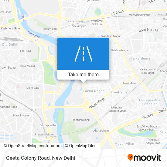 Geeta Colony Road map