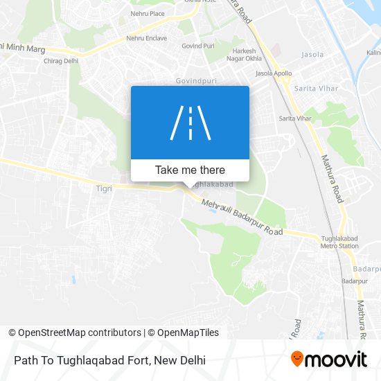 Path To Tughlaqabad Fort map