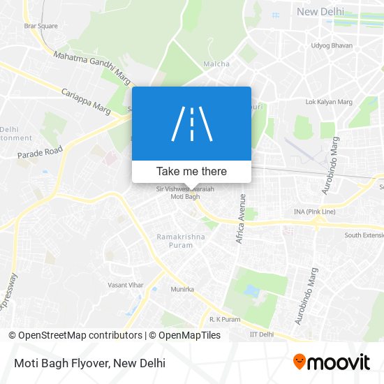 Moti Bagh Flyover map