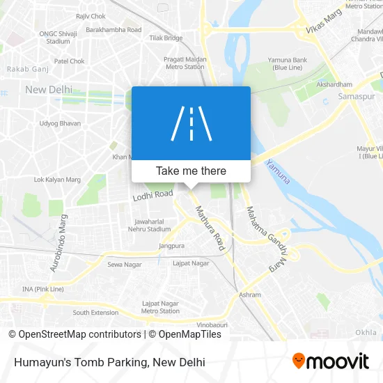 Humayun's Tomb Parking map