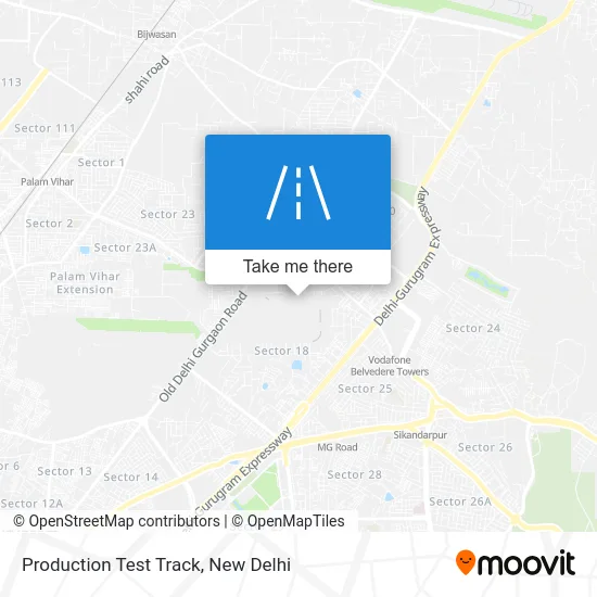 Production Test Track map