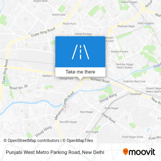 Punjabi West Metro Parking Road map