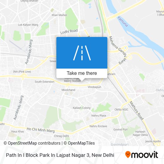 Path In I Block Park In Lajpat Nagar 3 map